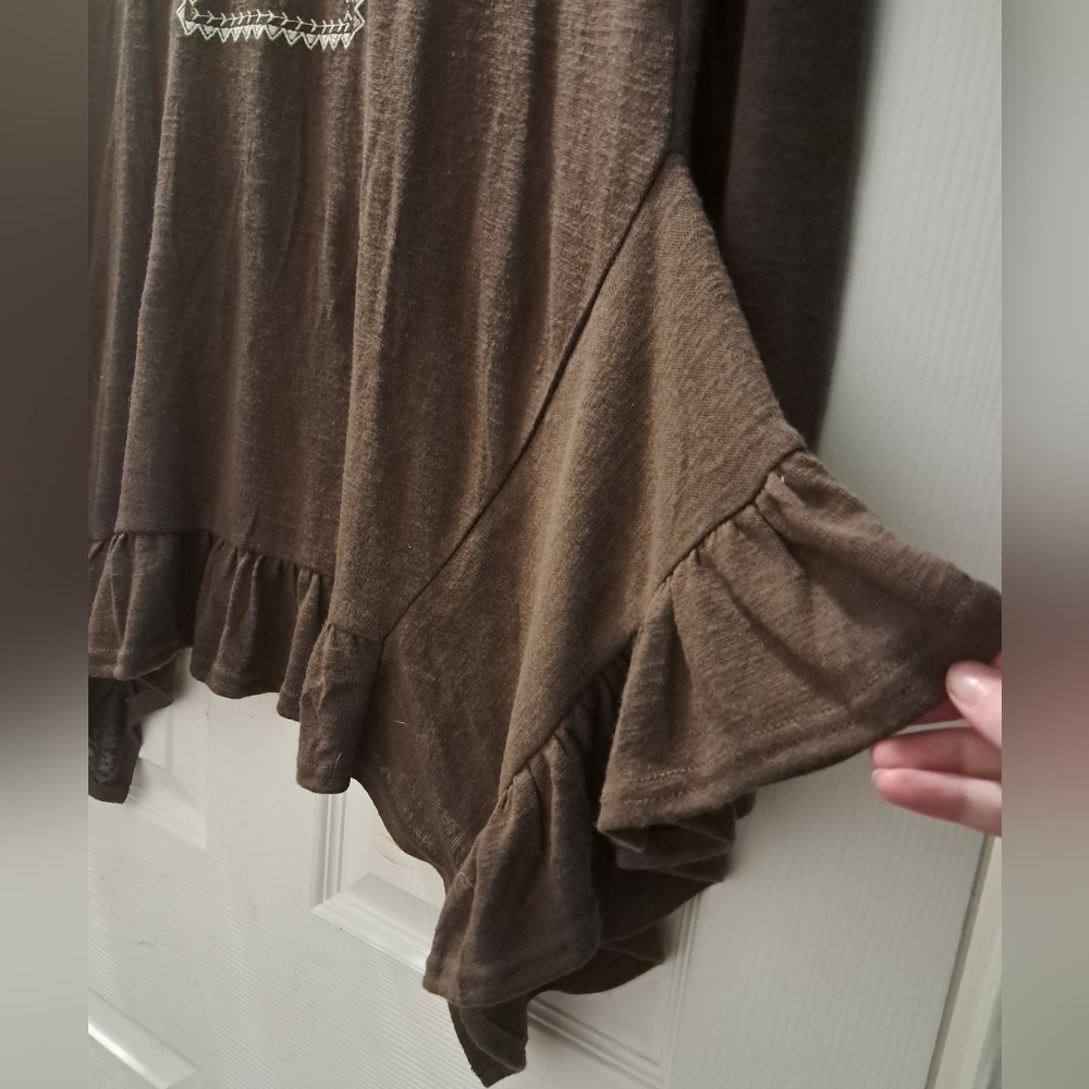 Entro Brown Long Sleeve Blouse - Picture 4 of 7
